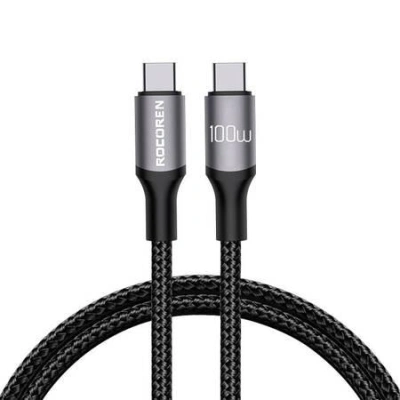Fast Charging cable Rocoren USB-C to USB-C Retro Series 2m 100W (grey)