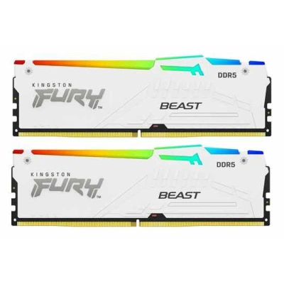 Kingston FURY Beast DDR5 32GB (Kit 2x16GB) 6400MT/s DIMM CL32 RGB EXPO White, KF564C32BWEAK2-32