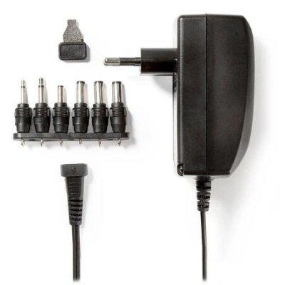 NEDIS univerzální napájecí AC adaptér/ 27 W/ 3 - 12 VDC/ 100 - 240 V AC/ 6 konektorů/ 1,8 m/ černý, ACPA007