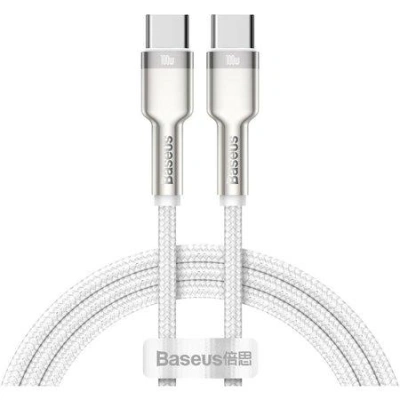 Kabel USB-C na USB-C Baseus Cafule, 100W, 1m (bílý)