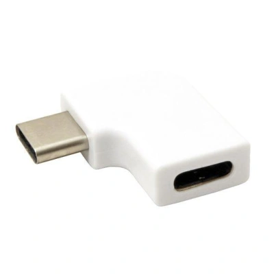 Redukce USB C(M) - USB C(F) lomená 90°, bílá, 12.03.2996