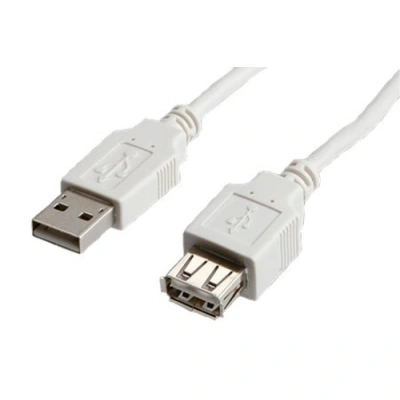 Kabel USB 2.0 A-A 3 m, prodlužovací, bílý/šedý