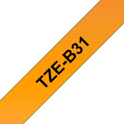 BROTHER signální páska TZE-B31/ oranžová-černá/ 12mm, TZEB31