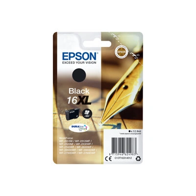 Epson 16XL - 6.5 ml - XL - černá - originální - blistr s RF / akustickým alarmem - inkoustová cartridge - pro WorkForce WF-2010, 2510, 2520, 2530, 2540, 2630, 2650, 2660, 2750, 2760, C13T16314022