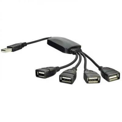 Akyga Hub USB 2.0 4-port, ABS, černá, 15cm, AK-AD-13