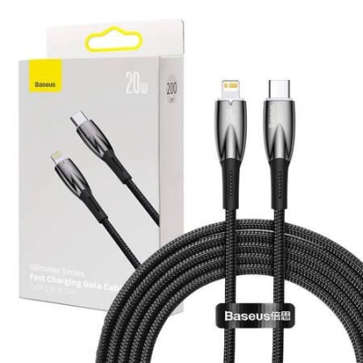 Kabel USB-C pro Lightning Baseus řady Glimmer, 20 W, 2 m (černý)