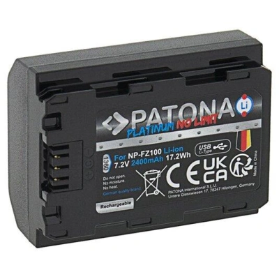 PATONA baterie pro foto Sony NP-FZ100 2250mAh Li-Ion Platinum USB-C nabíjení
