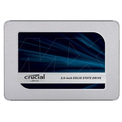 Crucial SSD 250GB MX500 SATA III 2.5" 3D TLC 7mm (čtení/zápis: 560/510MB/s; 95/90K IOPS) + 9.5mm adaptér, CT250MX500SSD1