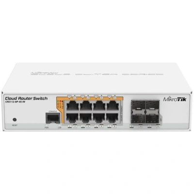 MikroTik Cloud Router Switch CRS112-8P-4S-IN, 128MB RAM, 8xGbit PoE LAN, 4xSFP, vč. L5, CRS112-8P-4S-IN