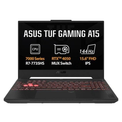 ASUS TUF Gaming A15/FA507NU/R7-7735HS/15,6"/FHD/16GB/1TB SSD/RTX 4050/bez OS/Gray/2R, FA507NU-LP054