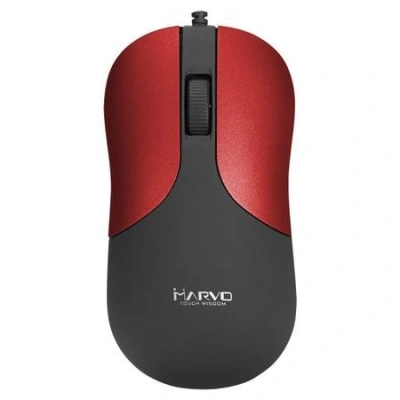 Marvo DMS002RD kancelářská drátová myš černá/červená, MMMWC02UOR00