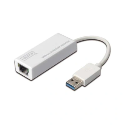 Digitus USB 3.0 adaptér na Gigabit Ethernet , 1x RJ45, USB-A, 10/100/1000Mbps, USB 3.0 XP, Vista, 7, Max OS X, Linux, DN-3023