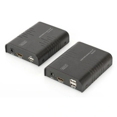 DIGITUS HDMI KVM Extender, 120 m, Full HD, 1080p přes síťový kabel (Cat 5, 5E, 6),, DS-55202