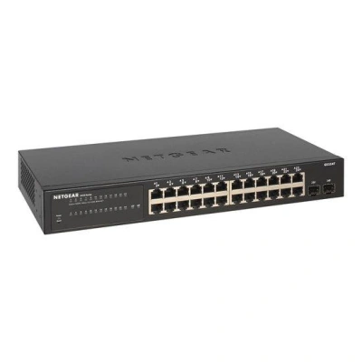 NETGEAR S350 Series 24-Port Gb Ethernet Smart Managed Pro Switch, 2 SFP Ports, GS324T, GS324T-100EUS