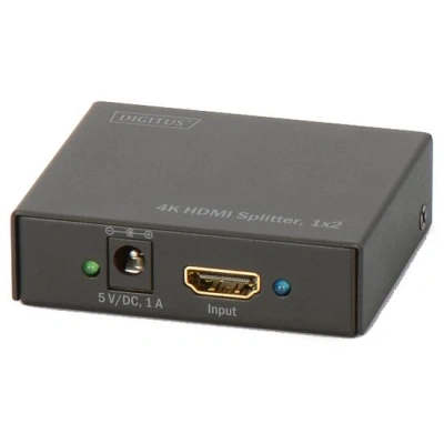 Digitus 4K HDMI Rozbočovač 1x2,, podporuje audio, DSD audio, HD Audio,  černý, DS-46304