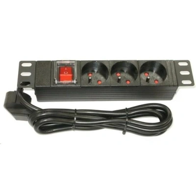 10" rozvodný panel 3x230V, indikátor napětí / vypínač, 1.8m přívod., ZASUVKA3-10