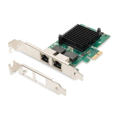 Digitus Karta Gigabit Ethernet PCI Express, dvouportová 32bitový držák s nízkým profilem, čipová sada Intel, DN-10132