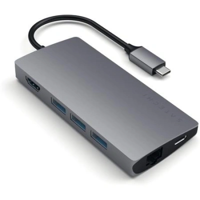 Satechi USB-C Multiport adaptér 4K 8ports V2 - Space Gray Aluminium, ST-TCMA2M