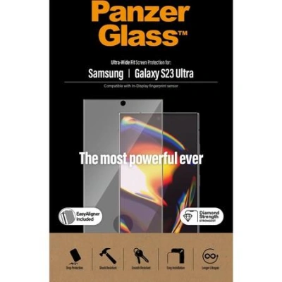 PanzerGlass - Ochrana obrazovky pro mobilní telefon - ultra široký tvar - sklo - barva rámu černá - pro Samsung Galaxy S23 Ultra