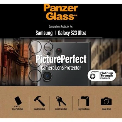 PanzerGlass PicturePerfect - Chránič na objektiv pro mobilní telefon - barva rámu černá - pro Samsung Galaxy S23 Ultra