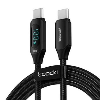 Toocki Nabíjecí kabel USB C-C, 1 m, 100 W (černý)