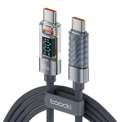 Toocki Nabíjecí kabel C-C, 1 m, 100 W (šedý)