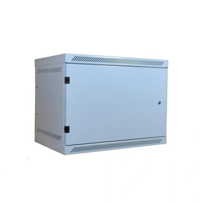 LEXI-Net 19" nástěnný rozvaděč 9U 600x400, nosnost 60 kg, plné dveře, svařovaný, šedý, LN9U-60/40P