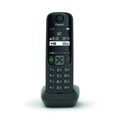 SIEMENS GIGASET AS690HX - DECT/GAP přídavné sluchátko vč. nabíječky pro bezdrátový telefon, černá, S30852-H2876-R601