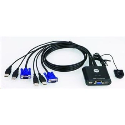 Aten CS-22U Datový přepínač 2-port KVM USB mini, 1m kabely, DO, CS-22U
