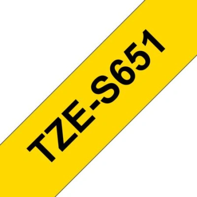 Brother páska TZES651 24mm žlutá/černá, TZES651