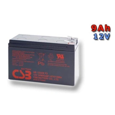 CSB Náhradni baterie 12V - 9Ah HR1234W F2 - kompatibilní s RBC17/24/105/115/116/124/132/133, HR1234W F2