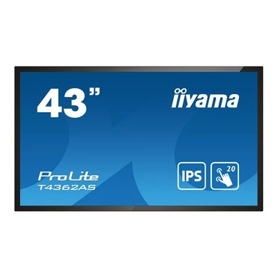iiyama ProLite T4362AS-B1 - 43" Třída úhlopříčky (42.5" zobrazitelný) displej LCD s LED podsvícením - interaktivní digital signage - s dotyková obrazovka (multi touch) - Android - 4K UHD (2160p) 3840 x 2160 - černá, matný povrch, T4362AS-B1