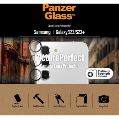 PanzerGlass PicturePerfect - Chránič na objektiv pro mobilní telefon - barva rámu černá - pro Samsung Galaxy S23, S23+