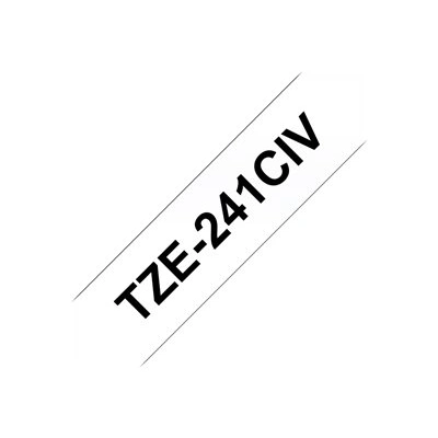 Brother TZe-241CIV - Černá na bílé - Role (1,8 cm x 8 m) 1 kazeta/y lamino páska - pro Brother PT-D600; P-Touch PT-1880, D450, D800, E550, E800, P900, P950; P-Touch EDGE PT-P750, TZE241CIV