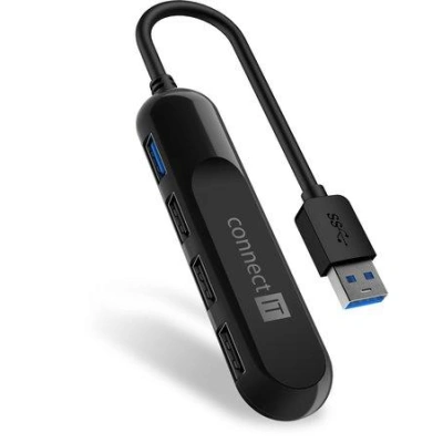 Connect IT USB-A hub USB 3.0, externí, černý, CHU-4000-BK