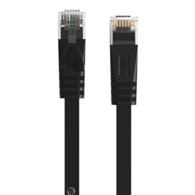 Orico RJ45 Cat.6 plochý síťový kabel Ethernet 1 m (černý)