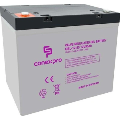 Baterie Conexpro GEL-12-55 GEL, 12V/55Ah, T14-M6, Deep Cycle , GEL-12-55