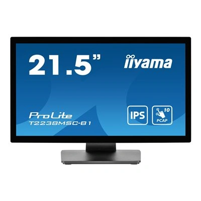 iiyama ProLite T2238MSC-B1 - LED monitor - 21.5" - dotykový displej - 1920 x 1080 Full HD (1080p) - IPS - 600 cd/m2 - 1000:1 - 5 ms - HDMI, DisplayPort - reproduktory - matná čerň, T2238MSC-B1