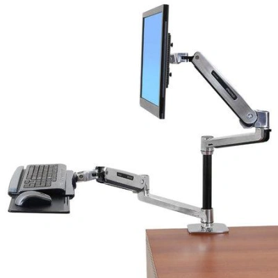 ERGOTRON WF-LX, POLISHED, WorkFit-LX, Sit-Stand Desk Mount System, stolní držák pro monitor (max 42") a klávesnici, 45-405-026