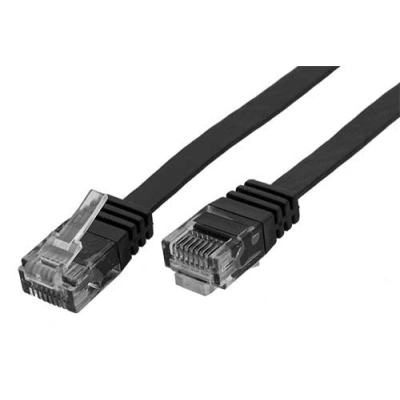 MicroConnect V-UTP6005S-FLAT UTP CAT6, 0.5m, černý, 