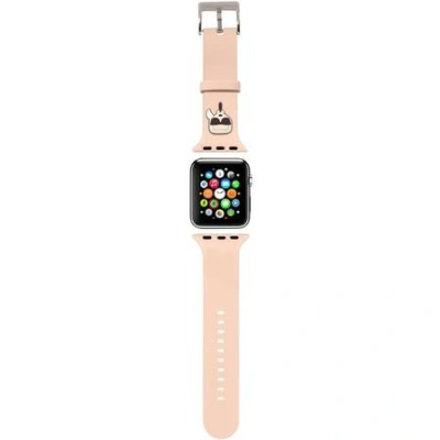 Karl Lagerfeld Strap Apple Watch 42/44/45mm pink strap Silicone Karl Heads KLAWLSLKP