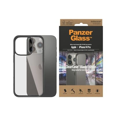 PanzerGlass HardCase - Black Edition - zadní kryt pro mobilní telefon - tvrzené sklo, 100% recyklovaný plast - černá - pro Apple iPhone 14 Pro