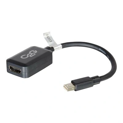 C2G 20cm Mini DisplayPort to HDMI Adapter - Thunderbolt to HDMI Converter M/F - Black - Kabel DisplayPort - Mini DisplayPort (M) do HDMI (F) - 20 cm - černá