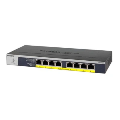 NETGEAR 8-port 10/100/1000Mbps Gigabit Ethernet, Flexible PoE, GS108PP, GS108PP-100EUS