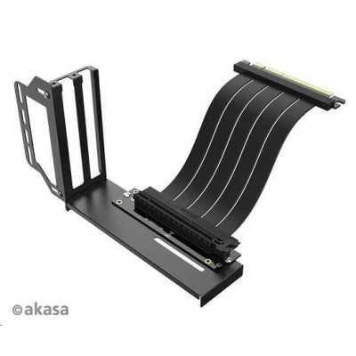 AKASA Riser black Pro, vertikálni VGA držák - AK-CBPE02-20B, AK-CBPE02-20B