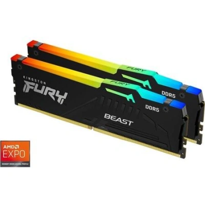 Kingston FURY Beast/DDR5/64GB/6000MHz/CL40/4x16GB/RGB/Black, KF560C40BBAK4-64