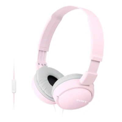 SONY headset náhlavní MDRZX110AP/ sluchátka drátová + mikrofon/ 3,5mm jack/ citlivost 98 dB/mW/ růžová
