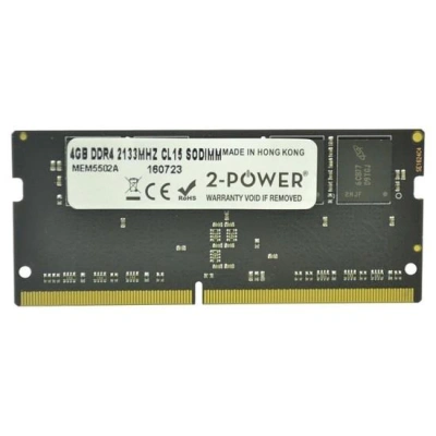 2-Power 4GB PC4-17000S 2133MHz DDR4 CL15 Non-ECC SoDIMM 1Rx8, 1,2V, MEM5502A