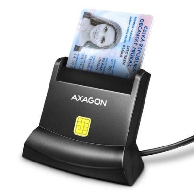 AXAGON čtečka kontaktních smart karet (eObčanka) / CRE-SM4N / USB 2.0 / 1,3m, CRE-SM4N