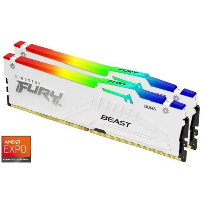 Kingston FURY Beast EXPO/DDR5/32GB/6000MHz/CL36/2x16GB/RGB/White, KF560C36BWEAK2-32